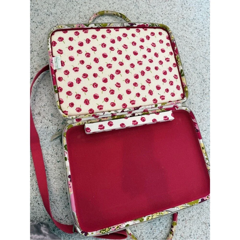 Vera Bradley English Rose Quilted Laptop Messenger Bag in Make Me Blush